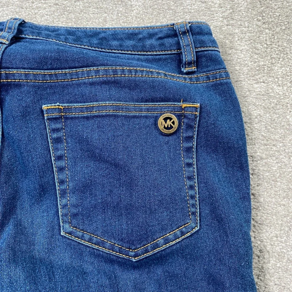 Michael Kors Capri Jeans Women Size 8 Blue Stretch Skinny Leg Mid Rise Denim